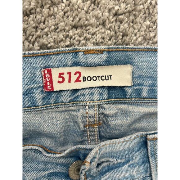 Levi's 512 Size 33 Waist and 28-inch Inseam Bootcut Distressed Button Fly - Picture 8 of 11